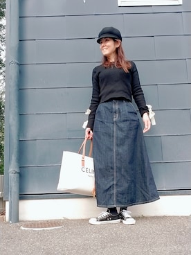 デニムスカートを使った アラフィフ の人気ファッションコーディネート 身長 161cm 170cm Wear