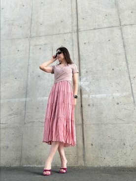 「アイテム（サンダル）」を使った、Rieさん（レディース・168cm・50代）の夏コーディネート