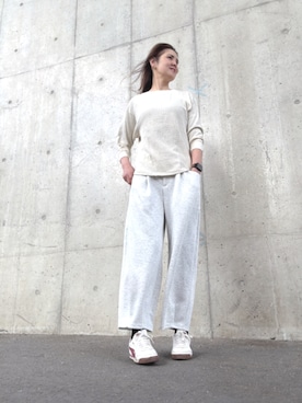 「しまむら（シマムラ）のアイテム（スウェットパンツ、グレー系）」を使った、Rieさん（レディース・168cm）の夏コーディネート