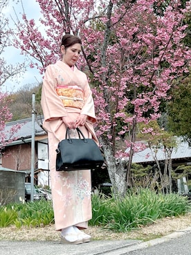 「着物」｜Rieさん（レディース・168cm）の春コーディネート