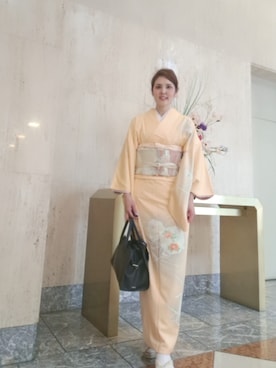 「no brand（ノーブランド）のアイテム（フォーマルスーツ/小物、オレンジ系）」を使った、Rieさん（レディース・168cm）の夏コーディネート