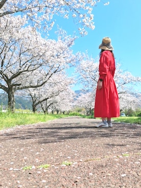 「GU（ジーユー）のアイテム（帽子）」を使った、Rieさん（レディース・168cm）の春コーディネート