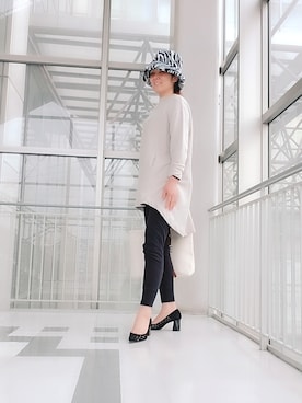 「one way（ワンウェイ）のアイテム（帽子）」を使った、Rieさん（レディース・168cm）の冬コーディネート