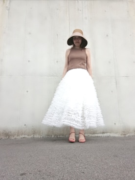 「no brand（ノーブランド）のチュールスカート（スカート、ブラック系）」を使った、Rieさん（レディース・168cm）の秋コーディネート