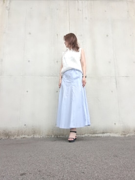 「しまむら（シマムラ）のアイテム（Tシャツ/カットソー）」を使った、Rieさん（レディース・168cm）の秋コーディネート