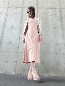 「アイテム（ワンピース/ドレス）」を使った、Rieさん（レディース・168cm・50代）の秋コーディネート