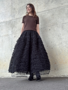 「アイテム（スカート）」を使った、Rieさん（レディース・168cm・50代）の秋コーディネート