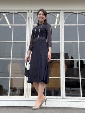 「アイテム（ワンピース/ドレス）」を使った、Rieさん（レディース・168cm・50代）の秋コーディネート