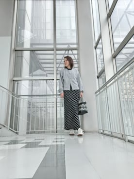 「しまむら（シマムラ）のアイテム（スカート、ブラック系）」を使った、Rieさん（レディース・168cm）の夏コーディネート