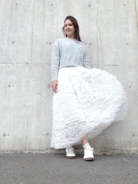 「no brand（ノーブランド）のチュールスカート（スカート、ブラック系）」を使った、Rieさん（レディース・168cm）の夏コーディネート