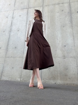 「アイテム（ワンピース/ドレス）」を使った、Rieさん（レディース・168cm・50代）の秋コーディネート