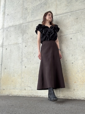 「アイテム（シャツ/ブラウス）」を使った、Rieさん（レディース・168cm・50代）の秋コーディネート