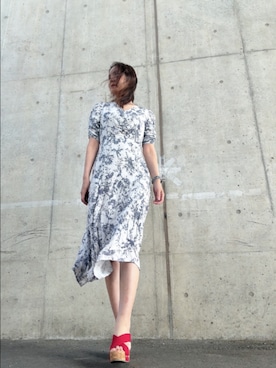 「アイテム（シューズ）」を使った、Rieさん（レディース・168cm）の夏コーディネート