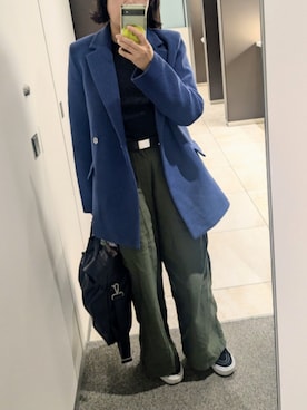 「アイテム（カーゴパンツ）」を使った、ai*さん（レディース・165cm）の秋コーディネート