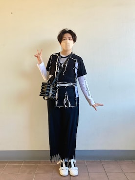 「Y/Project（ワイプロジェクト）のアイテム」を使った、YIWENさん（レディース・165cm）の春コーディネート