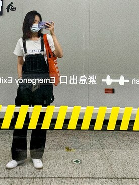 「休闲」｜「アイテム（サロペット/オーバーオール）」を使った、Jasmine さん（レディース・170cm）の夏コーディネート