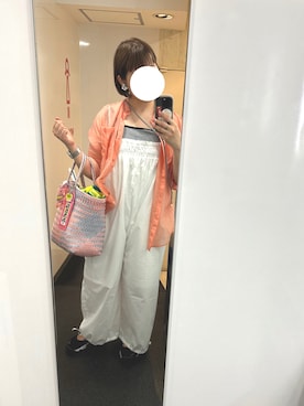 「KBF（ケイビーエフ）のアイテム（サロペット/オーバーオール）」を使った、m a さん（レディース・161cm）の夏コーディネート