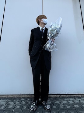 「Yohji Yamamoto（ヨウジヤマモト）のアイテム（ジャケット/アウター）」を使った、ちばこうさん（メンズ・172cm）の冬コーディネート