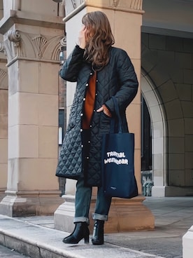 「Traditional Weatherwear」｜「アイテム（ノーカラーコート）」を使った、舞妓さん（レディース・160cm）の冬コーディネート