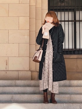 「Traditional Weatherwear」｜「アイテム（ノーカラーコート）」を使った、舞妓さん（レディース・160cm）の冬コーディネート