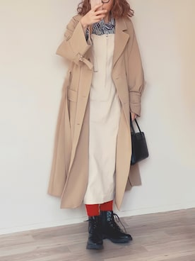 「レースアップシューズ」｜「アイテム（トレンチコート）」を使った、舞妓さん（レディース・160cm）の冬コーディネート