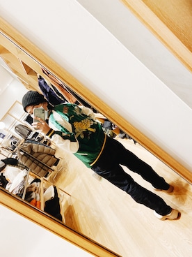 「BEAMS（ビームス）のアイテム（MA-1）」を使った、きょうこさん（レディース・162cm）の秋コーディネート