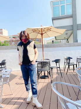 「アイテム（ダウンベスト、その他）」を使った、きょうこさん（レディース・162cm）の冬コーディネート