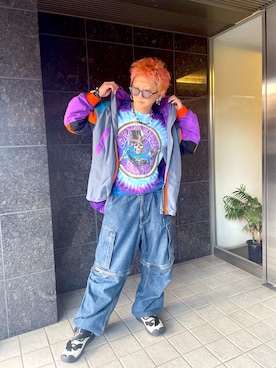 「アイテム（サンダル）」を使った、バカムスコ翔さん（メンズ・165cm）の秋コーディネート