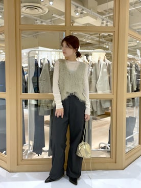 「mystic（ミスティック）のアイテム（スラックス）」を使った、shiraiさん（レディース・160cm）の秋コーディネート