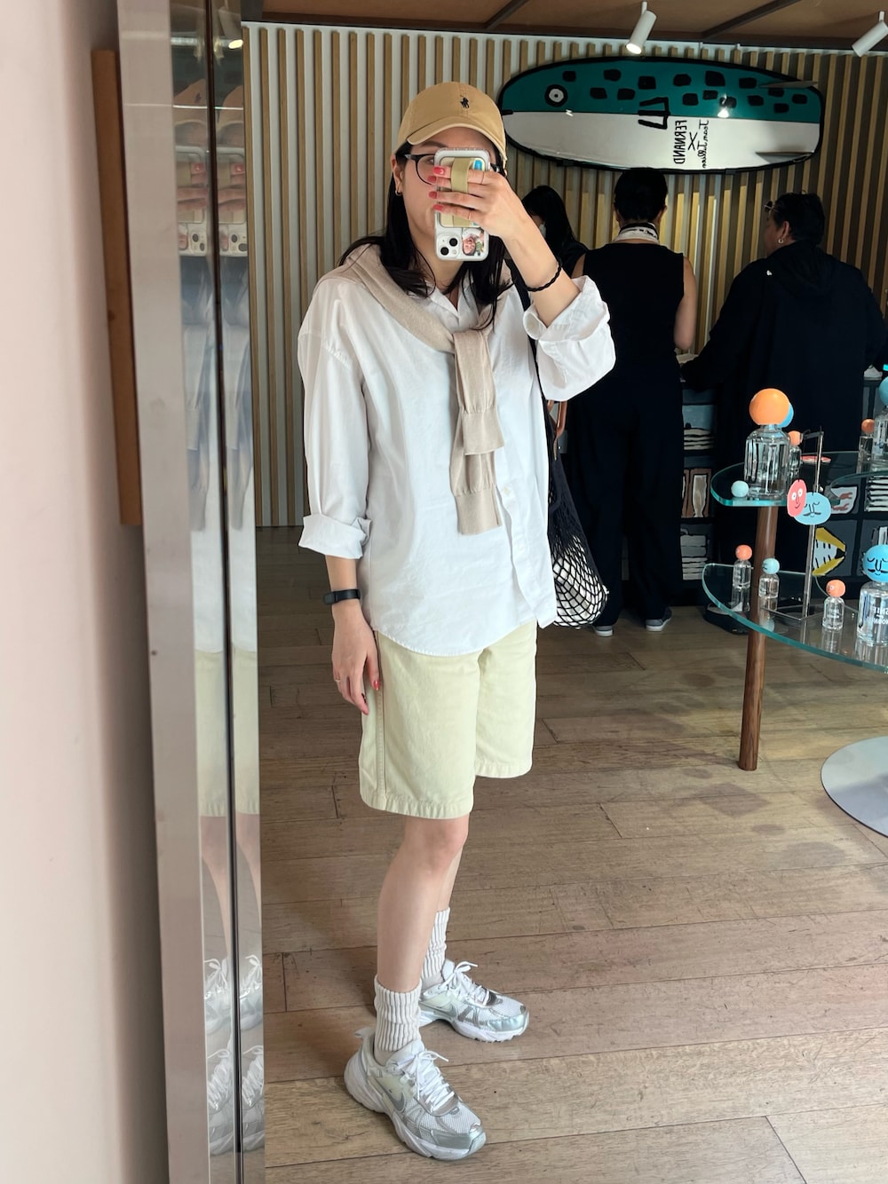 「ゆるコーデ、30代コーデ、30代、韓国好きな人と繋がりたい、ラクチンコーデ、ユニクロコーデ、ユニクロ」｜「POLO RALPH LAURENのアイテム（キャップ、ベージュ系）」を使った、miihooさん（レディース・162cm）の春コーディネートの1枚目の写真