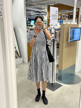 「ストライプワンピース」｜miihooさん（レディース・162cm）の夏コーディネート
