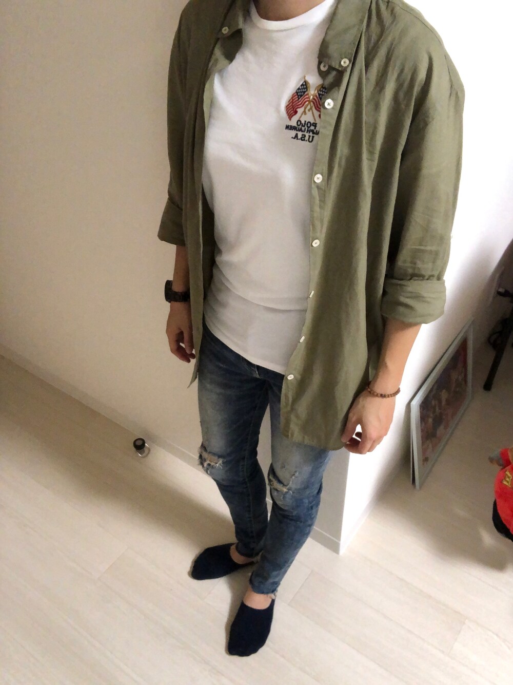 「FTX、LGBT」｜「POLO RALPH LAURENのアイテム（Tシャツ/カットソー、ホワイト系）」を使った、lonewolf- FTXさん（レディース・161cm）の夏コーディネートの1枚目の写真