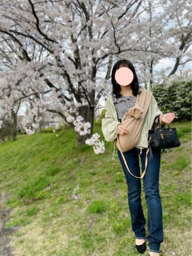 「ごきげんウィーク」｜「アイテム（マウンテンパーカー）」を使った、🌙さん（レディース・157cm）の春コーディネート