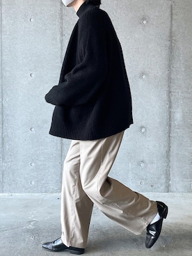 「センタープレスパンツ」｜「アイテム（その他シューズ）」を使った、reposukeさん（メンズ・173cm）の冬コーディネート