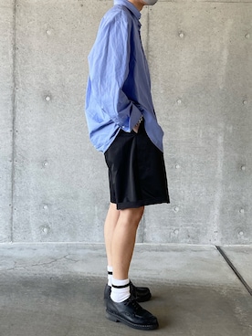「サックスブルー」｜「アイテム（その他シューズ）」を使った、reposukeさん（メンズ・173cm）の春コーディネート