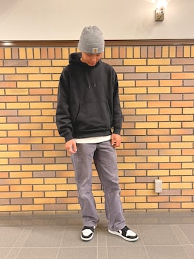 「Jordan」｜「アイテム（ニットキャップ/ビーニー）」を使った、ATSUさん（メンズ・180cm）の秋コーディネート