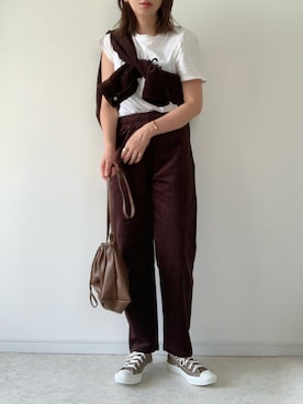 「コーデュロイシェフパンツ」｜maiko さん（レディース・159cm）の夏コーディネート