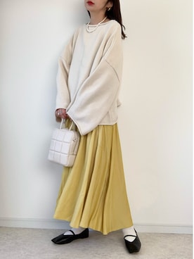 「アイテム（イヤリング）」を使った、maiko さん（レディース・159cm）の冬コーディネート