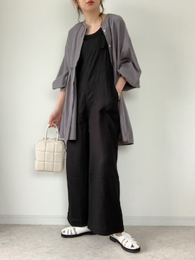 「andme（アンドミー）のアイテム（オールインワン・サロペット）」を使った、maiko さん（レディース・159cm）の春コーディネート