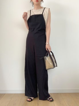 「GRL（グレイル）のアイテム（オールインワン・サロペット）」を使った、maiko さん（レディース・159cm）の夏コーディネート