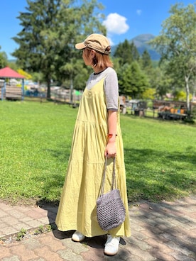 「アイテム（バッグ）」を使った、maiko さん（レディース・159cm）の夏コーディネート