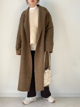 「オーバーサイズコート」｜「アイテム（その他アウター）」を使った、maiko さん（レディース・159cm）の秋コーディネート