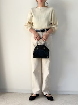 「リブニット」｜「アイテム（アナログ腕時計）」を使った、maiko さん（レディース・159cm）の秋コーディネート