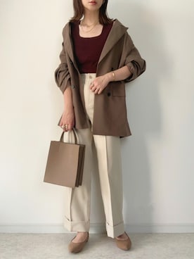 「INTER FACTORY（インターファクトリー）のアイテム（テーラードジャケット）」を使った、maiko さん（レディース・159cm）の秋コーディネート