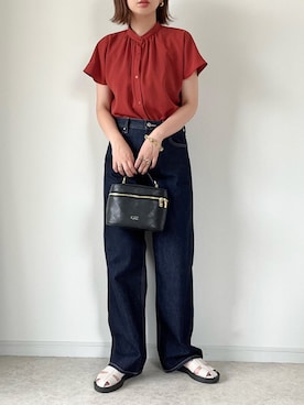 「SALON de RUBAN（サロンドルヴァン）の【SALON de RUBAN / サロン ド ルヴァン】 バニティショルダーバッグ（ショルダーバッグ）」を使った、maiko さん（レディース・159cm）の夏コーディネート