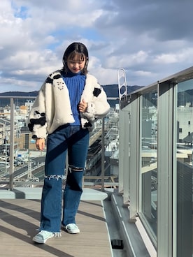 「w closet（ダブルクローゼット）のアイテム（その他アウター）」を使った、ponさん（レディース・163cm）の冬コーディネート