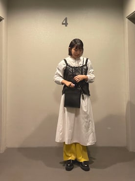 「Samansa Mos2 blue（サマンサモスモスブルー）のアイテム（シャツワンピース）」を使った、ponさん（レディース・163cm）の秋コーディネート