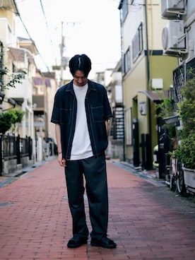 「EDIFICE LA BOUCLE（エディフィスラブークル）のアイテム」を使った、Takahiro Fujimotoさん（メンズ・176cm）の夏コーディネート