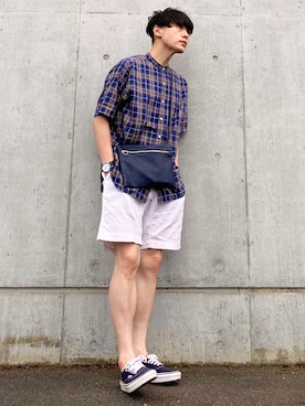 「JOEY FACTORY（ジョーイファクトリー）のアイテム（パンツ）」を使った、じょりーさん（メンズ・170cm）の夏コーディネート