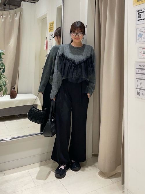 ベルト付きハイウエストタックパンツ（スラックス）｜Thevon（ゼボン